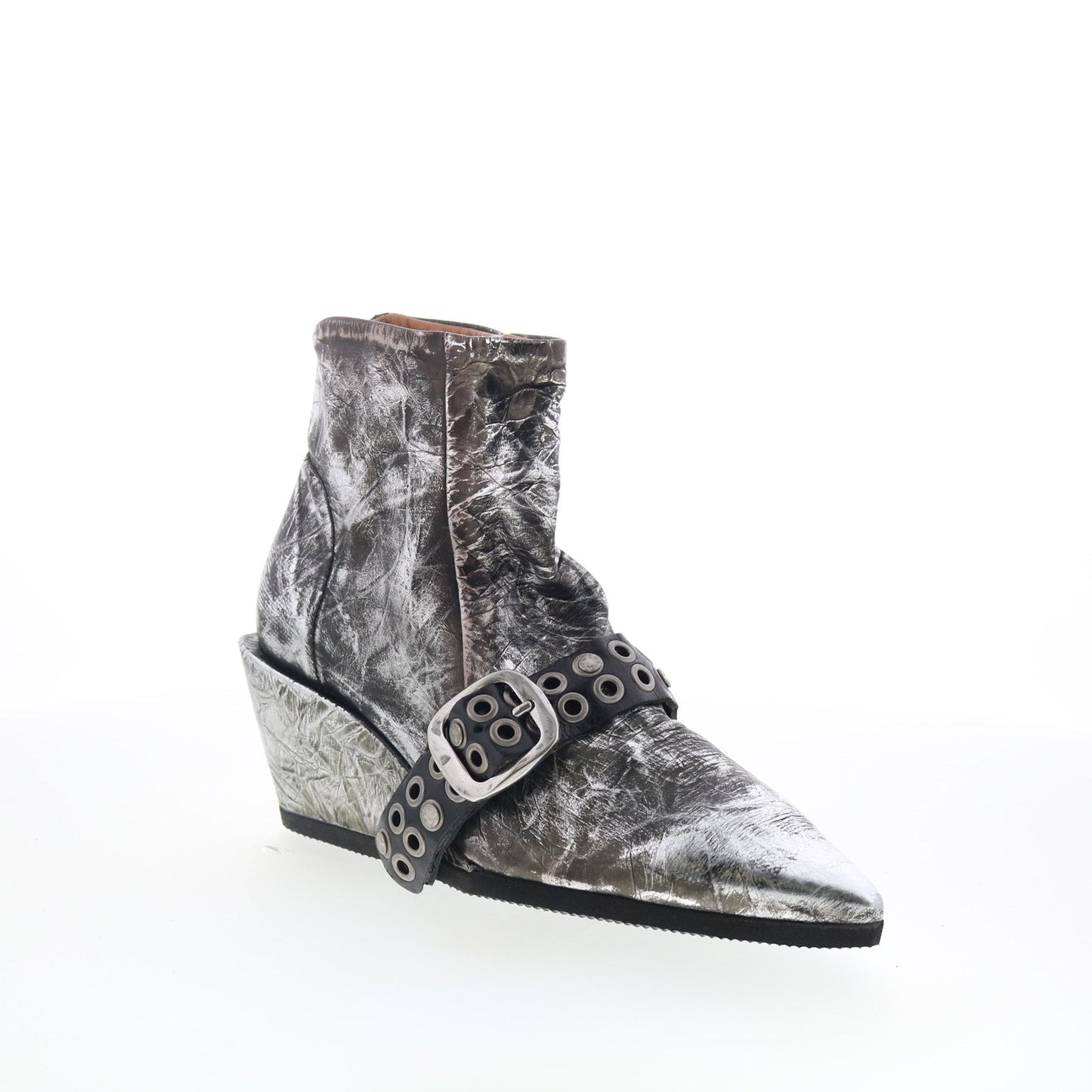 A.S. 98 Maxie Womens Silver Leather Zipper Ankle & Booties Boots