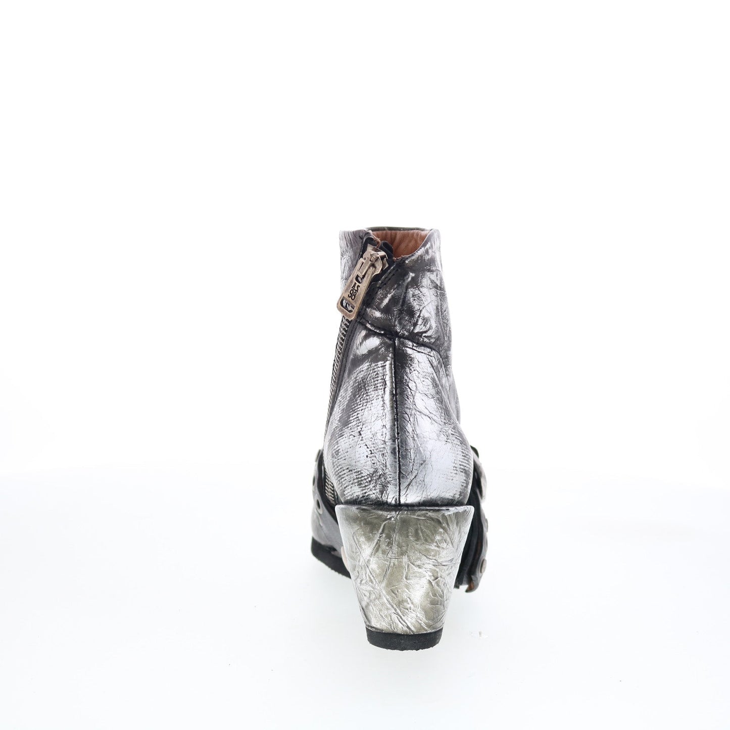 A.S. 98 Maxie Womens Silver Leather Zipper Ankle & Booties Boots