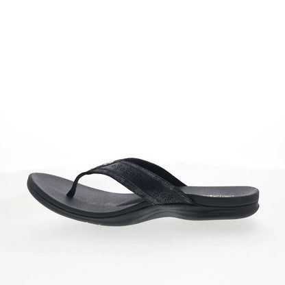 Spenco Miramar SP1223BLK Womens Black Synthetic Flip-Flops Sandals Shoes