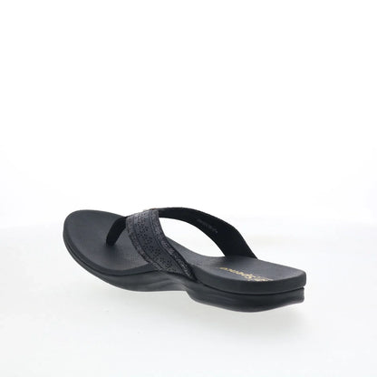 Spenco Miramar SP1223BLK Womens Black Synthetic Flip-Flops Sandals Shoes