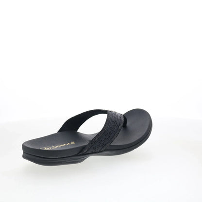 Spenco Miramar SP1223BLK Womens Black Synthetic Flip-Flops Sandals Shoes