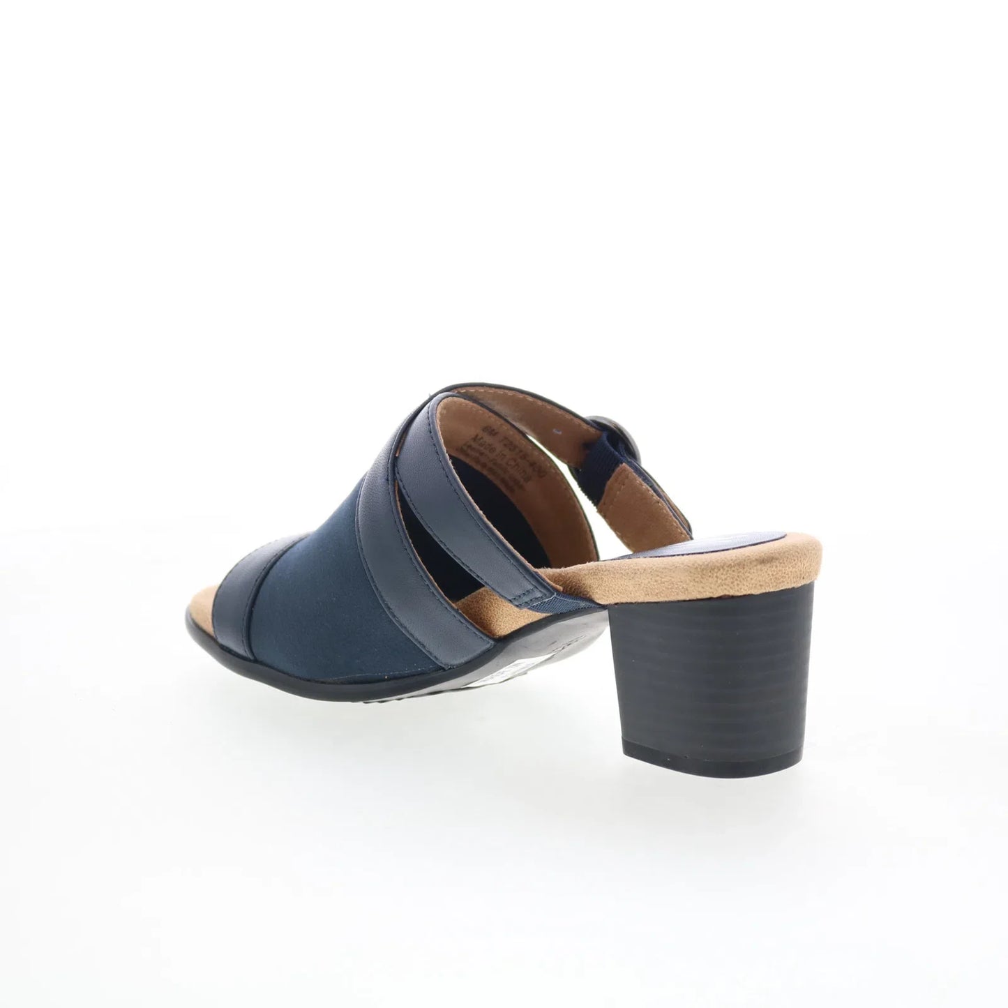 Trotters Mitzie T2515-400 Womens Blue Leather Slip On Heeled Sandals Shoes