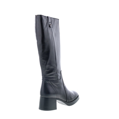 Miz Mooz Mollie Womens Black Leather Zipper Knee High Boots