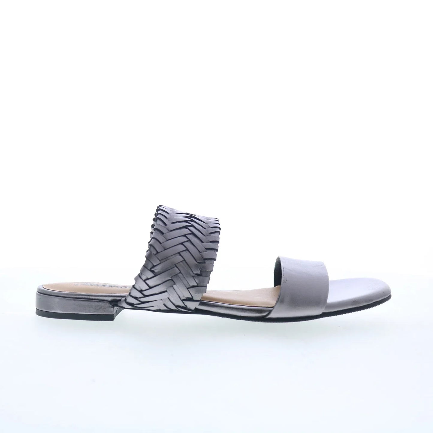 Trotters Nalane T2425-033 Womens Gray Leather Slip On Slides Sandals Shoes