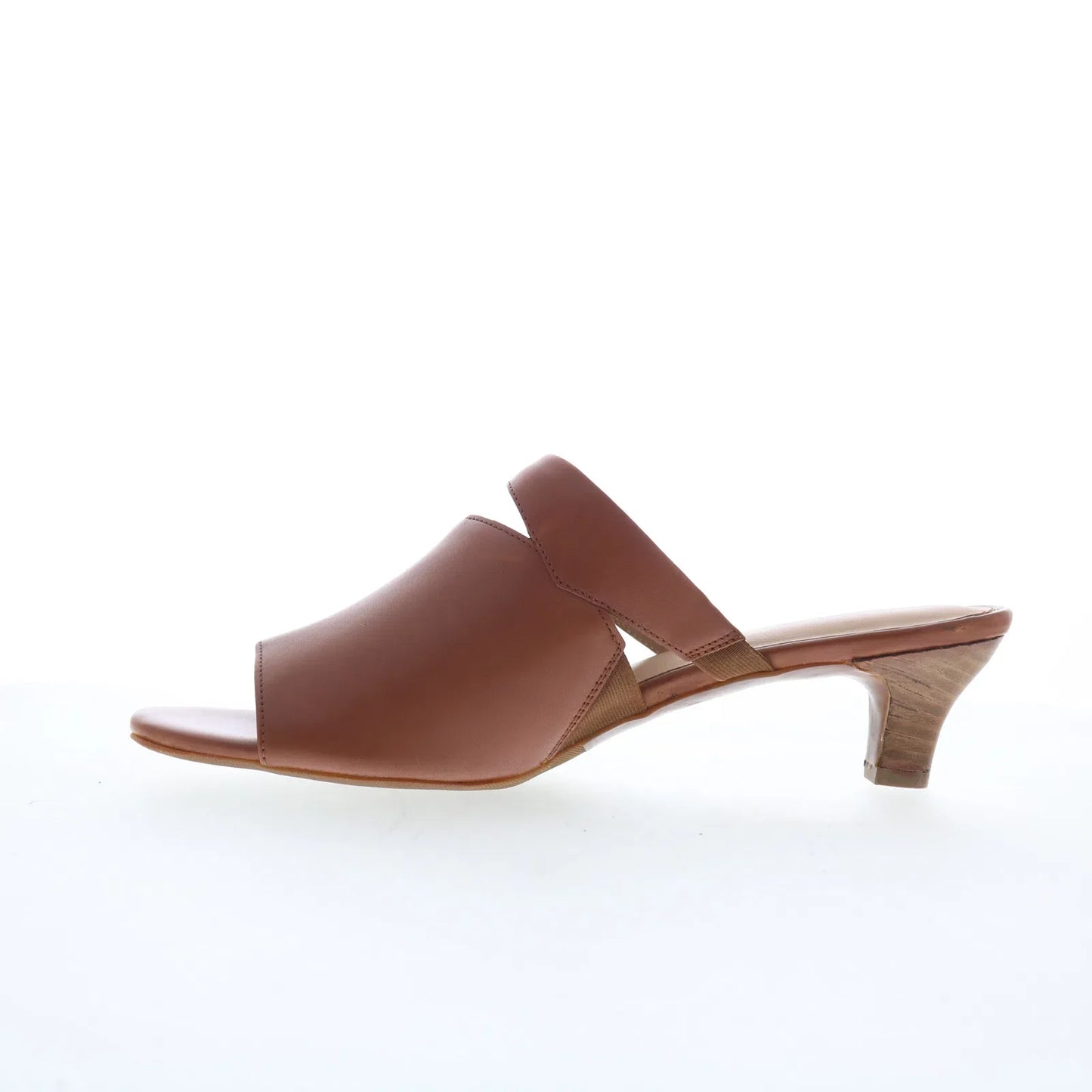 Trotters Ninette T2518-215 Womens Brown Leather Slip On Heeled Sandals Shoes