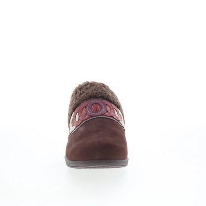 Spenco Ojai Cozy Clog SP1103FFR Womens Brown Nubuck Clogs Slippers Shoes