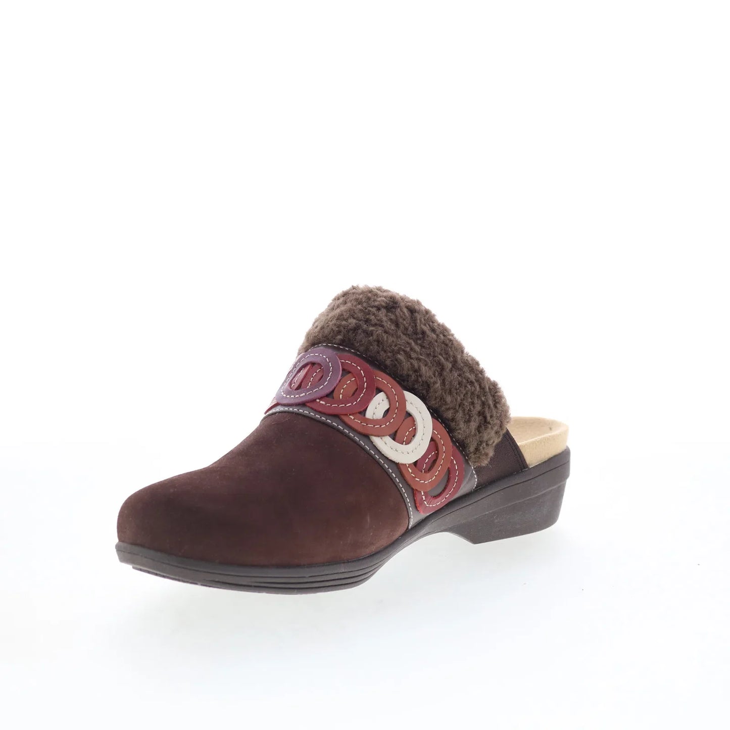 Spenco Ojai Cozy Clog SP1103FFR Womens Brown Nubuck Clogs Slippers Shoes