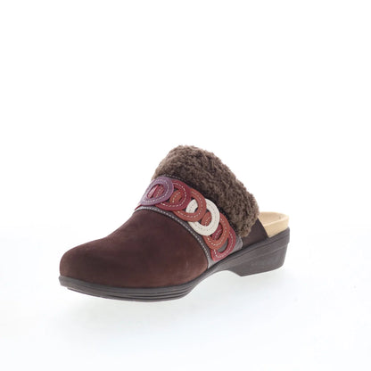 Spenco Ojai Cozy Clog SP1103FFR Womens Brown Nubuck Clogs Slippers Shoes