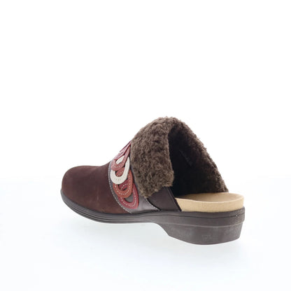 Spenco Ojai Cozy Clog SP1103FFR Womens Brown Nubuck Clogs Slippers Shoes