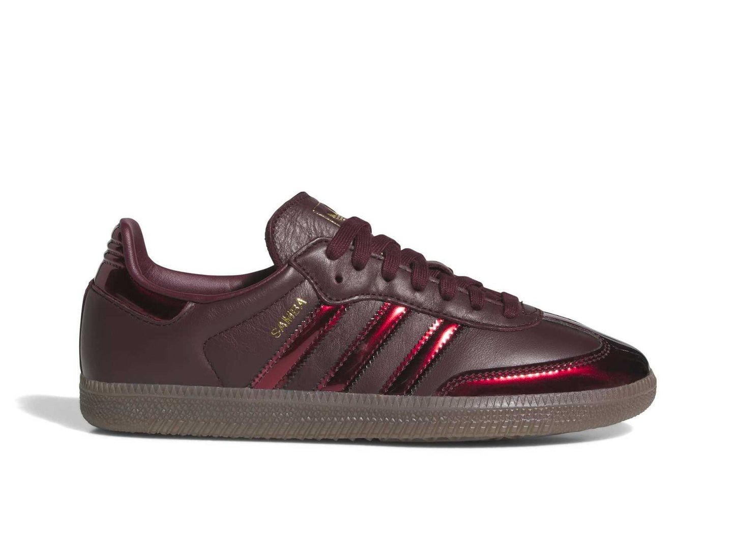 Women's Adidas Samba OG LT in Maroon / Gold Metallic
