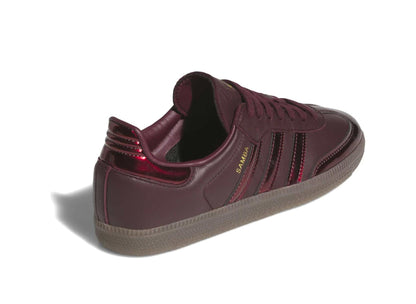 Women's Adidas Samba OG LT in Maroon / Gold Metallic