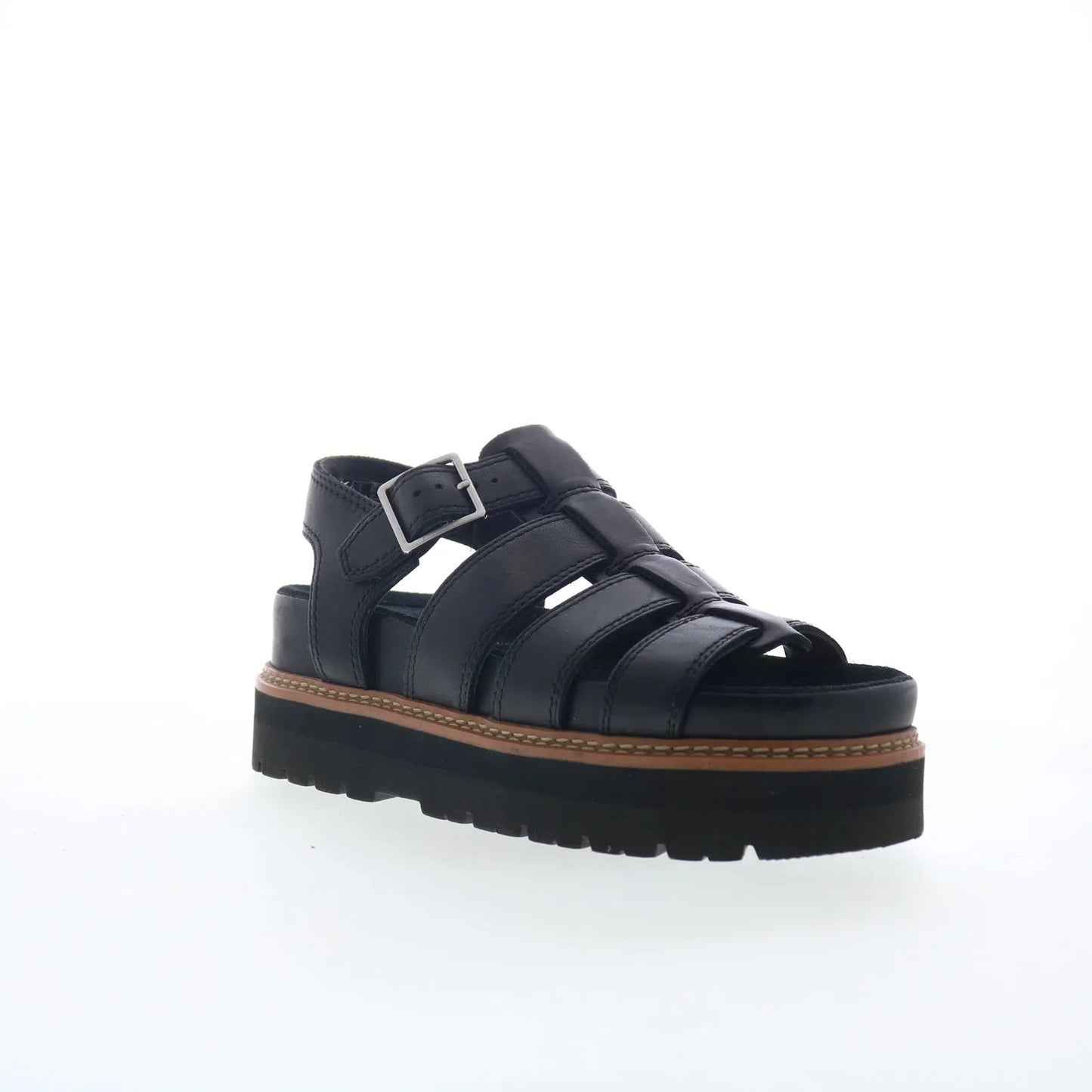Clarks Orianna Twist 26176317 Womens Black Leather Strap Sandals Shoes