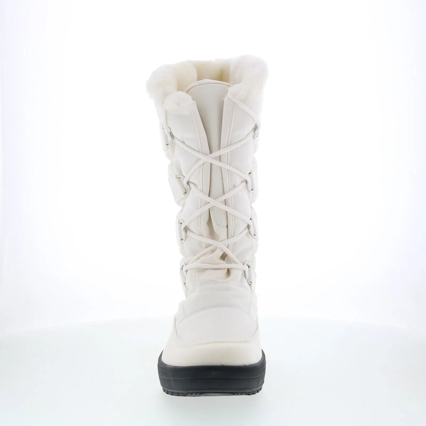 Pajar Riga-2 47831 Womens White Canvas Lace Up Mid Calf Boots
