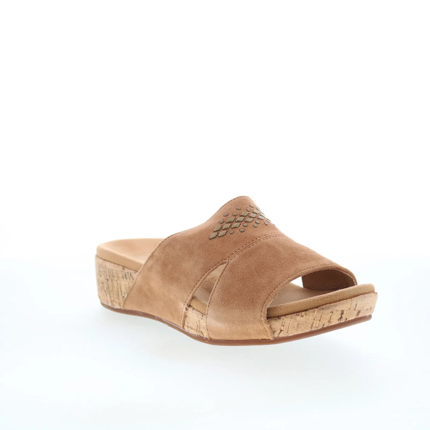 Spenco Passport Wedge SP1158SAD Womens Brown Leather Slides Sandals Shoes