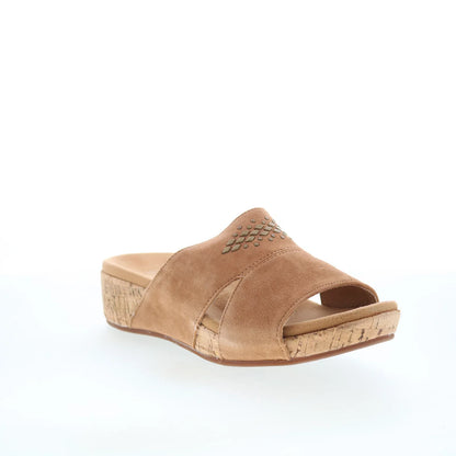 Spenco Passport Wedge SP1158SAD Womens Brown Leather Slides Sandals Shoes
