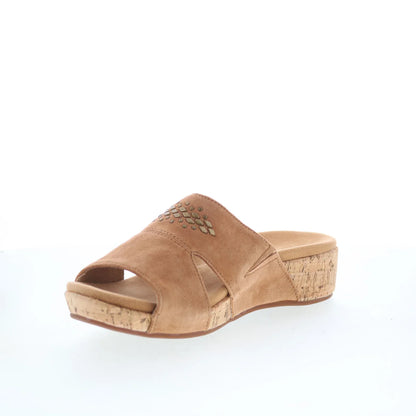 Spenco Passport Wedge SP1158SAD Womens Brown Wide Slides Sandals Shoes