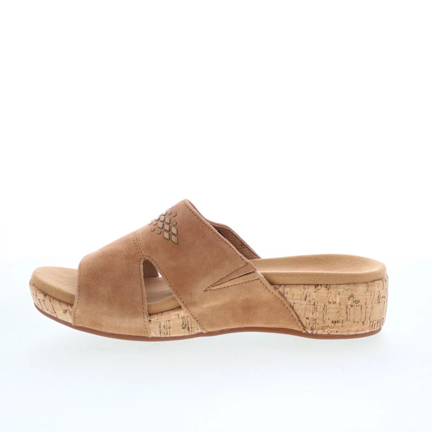 Spenco Passport Wedge SP1158SAD Womens Brown Wide Slides Sandals Shoes