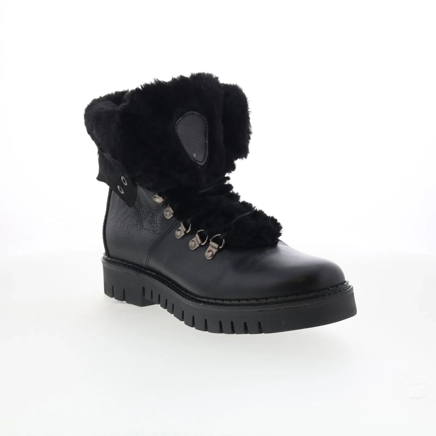 Pajar Penny 77595 Womens Black Leather Lace Up Ankle & Booties Boots