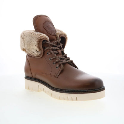 Pajar Petra PDPAB00306.01 Womens Brown Leather Lace Up Ankle & Booties Boots