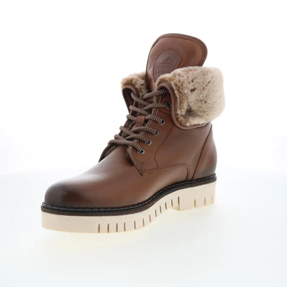 Pajar Petra PDPAB00306.01 Womens Brown Leather Lace Up Ankle & Booties Boots