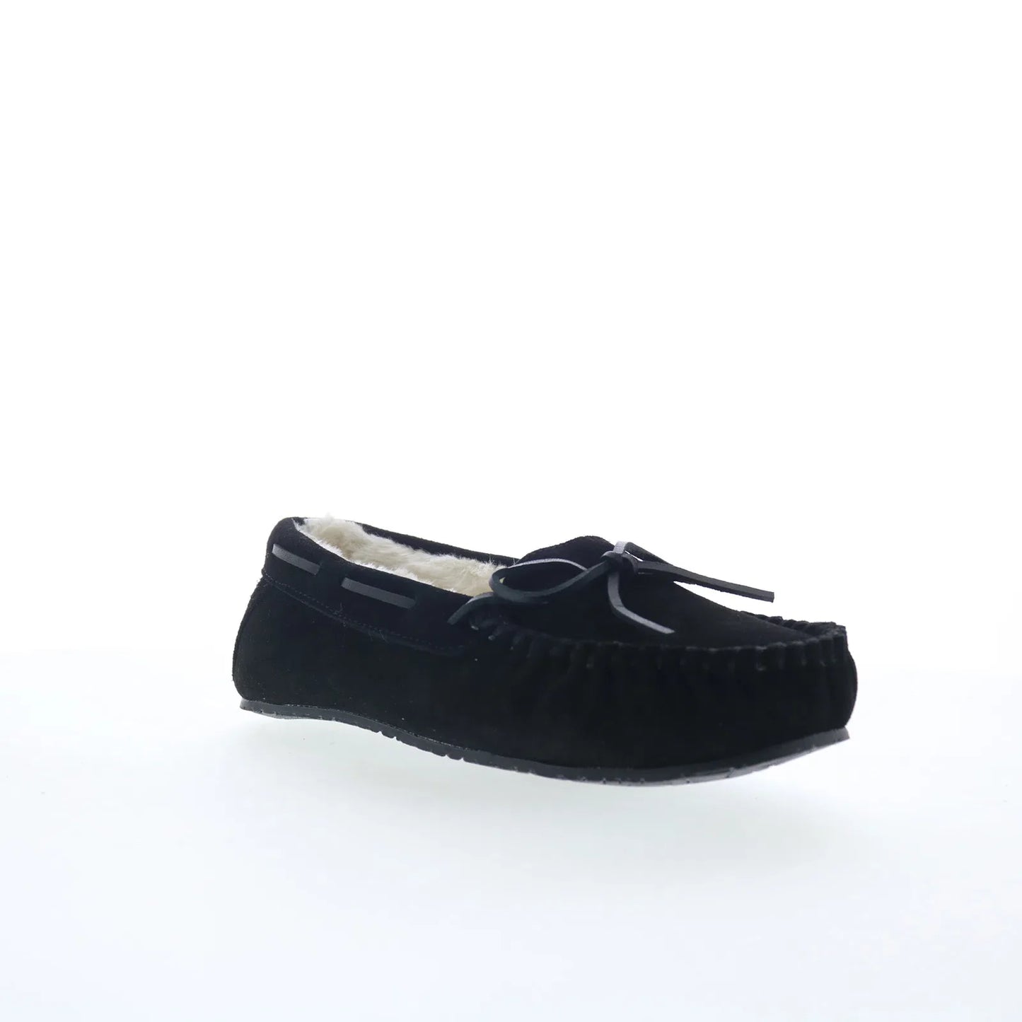 Minnetonka Petra Trapper 40698 Womens Black Suede Loafer Slippers Shoes