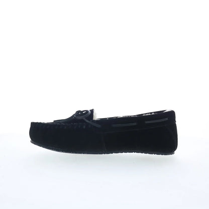 Minnetonka Petra Trapper 40698 Womens Black Suede Loafer Slippers Shoes