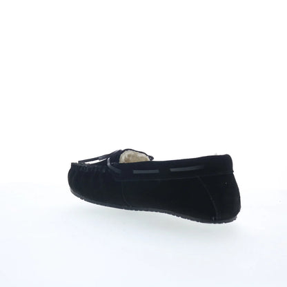 Minnetonka Petra Trapper 40698 Womens Black Suede Loafer Slippers Shoes