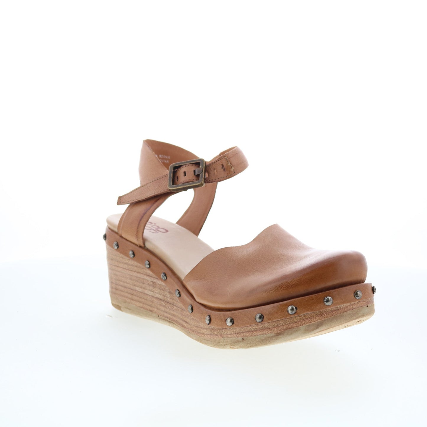 A.S. 98 Pietro Womens Brown Leather Hook & Loop Wedges Sandals Shoes