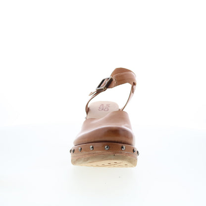 A.S. 98 Pietro Womens Brown Leather Hook & Loop Wedges Sandals Shoes