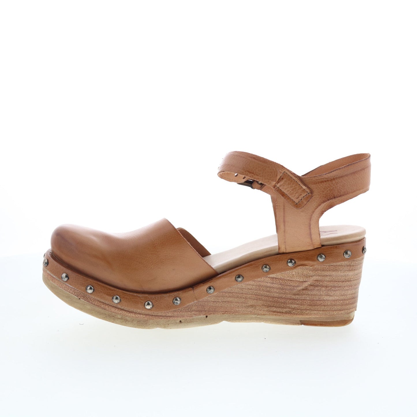 A.S. 98 Pietro Womens Brown Leather Hook & Loop Wedges Sandals Shoes