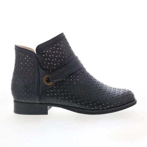 Spenco Priscilla Boot SP1093BLK Womens Black Leather Ankle & Booties Boots