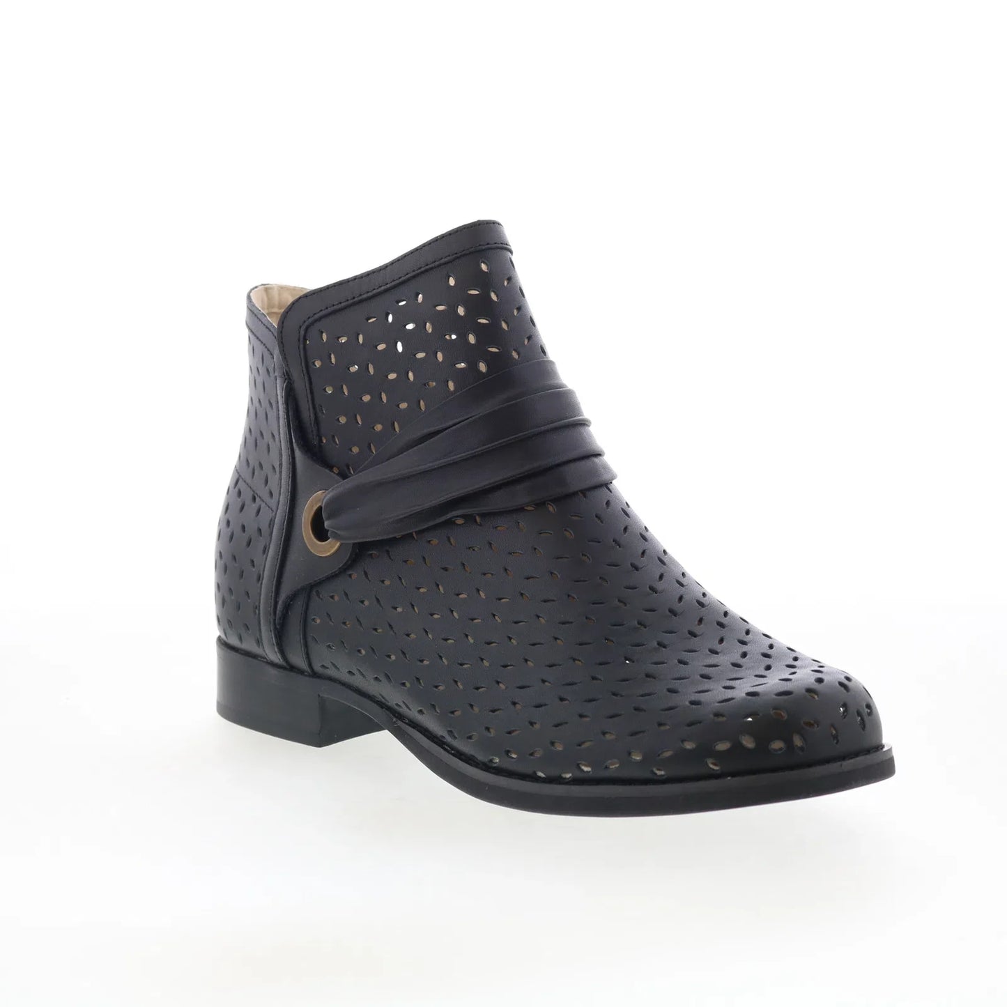 Spenco Priscilla Boot SP1093BLK Womens Black Leather Ankle & Booties Boots
