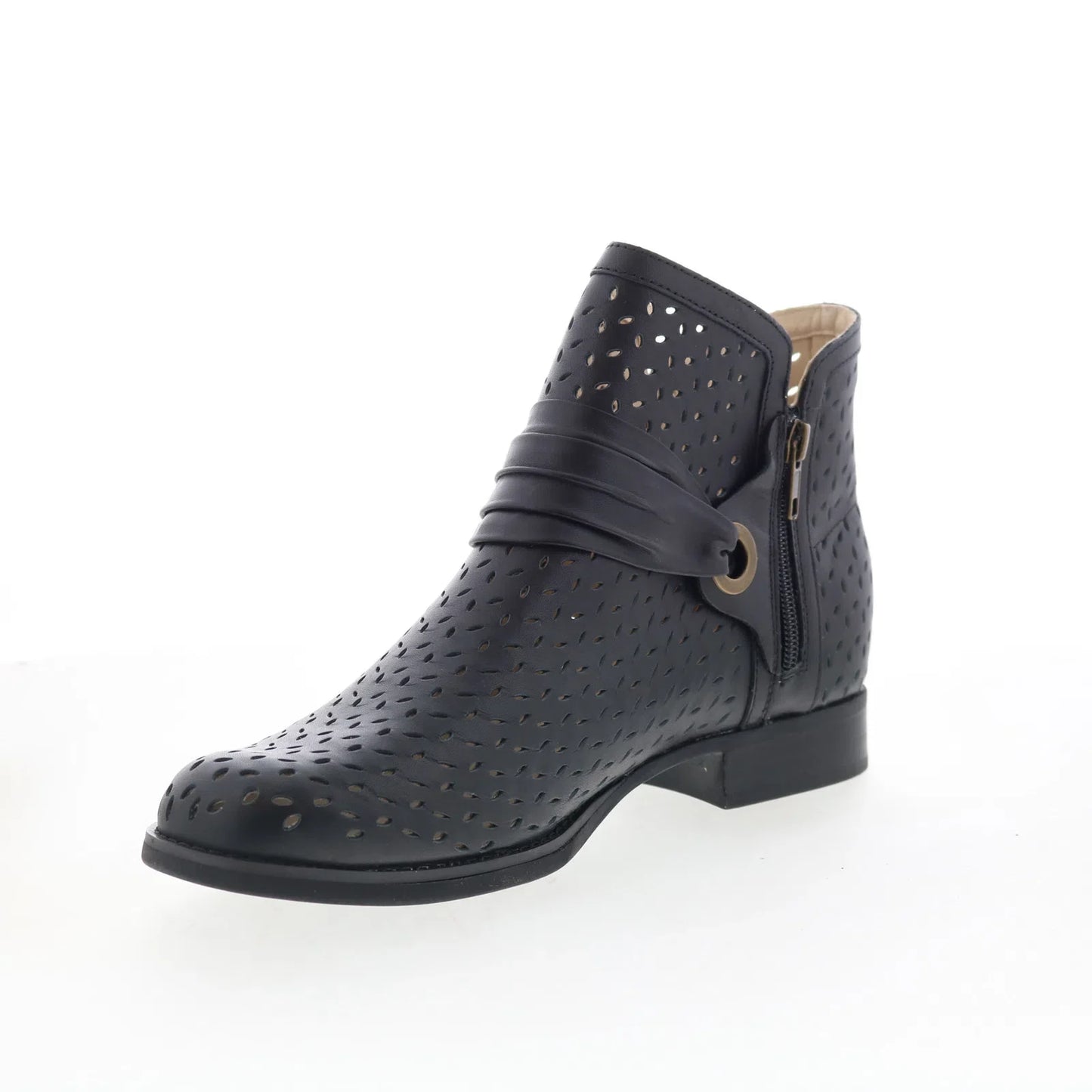 Spenco Priscilla Boot SP1093BLK Womens Black Leather Ankle & Booties Boots