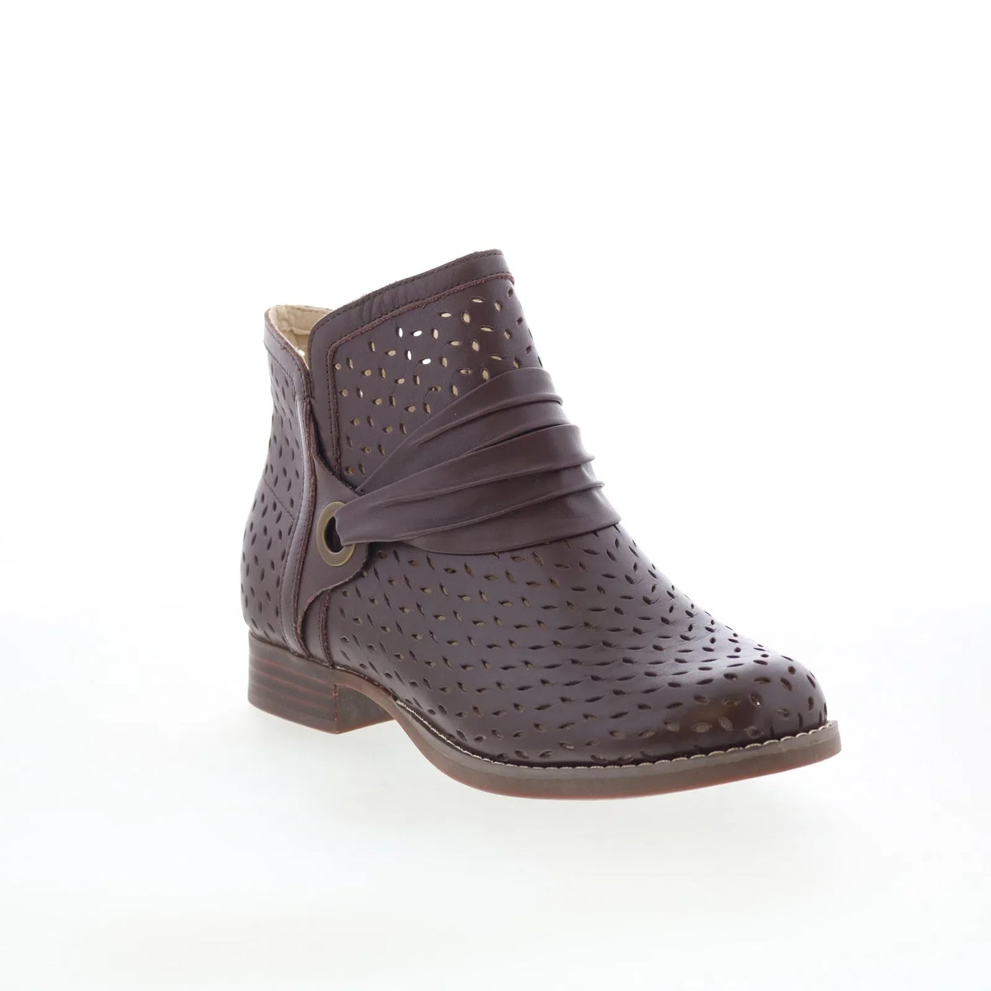 Spenco Priscilla Boot SP1093CSH Womens Brown Leather Ankle & Booties Boots