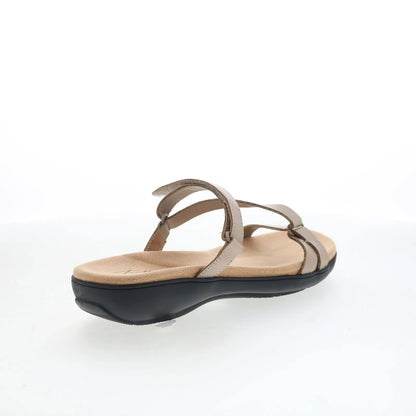 Trotters Raja T2108-065 Womens Gray Leather Strap Sandals Shoes