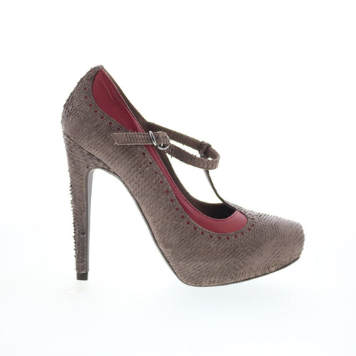 RD Company W-RD1 Womens Brown Leather Hook & Loop Pumps Heels Shoes