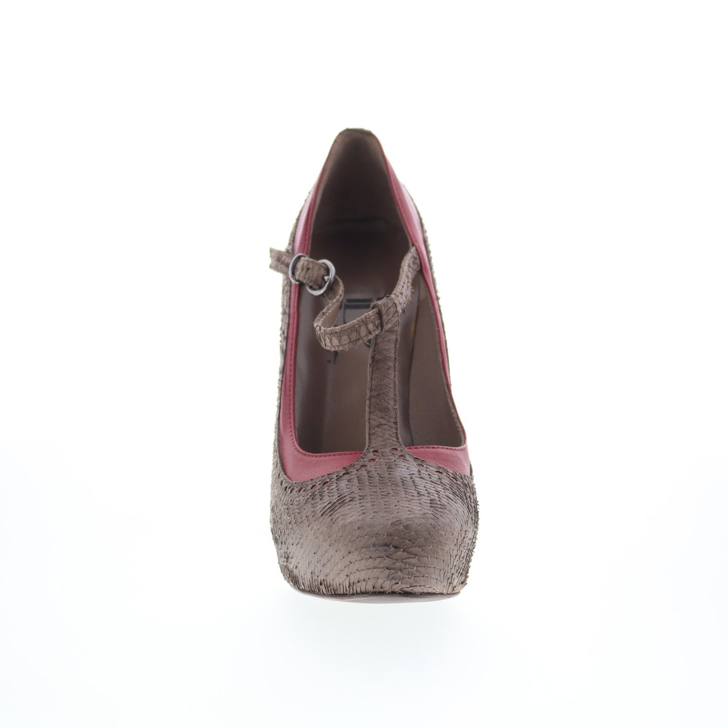 RD Company W-RD1 Womens Brown Leather Hook & Loop Pumps Heels Shoes