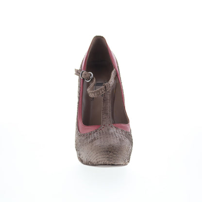 RD Company W-RD1 Womens Brown Leather Hook & Loop Pumps Heels Shoes