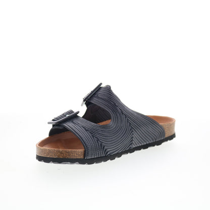 Miz Mooz Ruth Womens Black Synthetic Slip On Slides Sandals Shoes