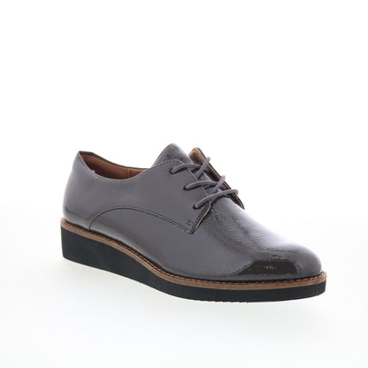 SoftWalk Willis S1811-072 Womens Gray Leather Lace Up Oxford Flats Shoes