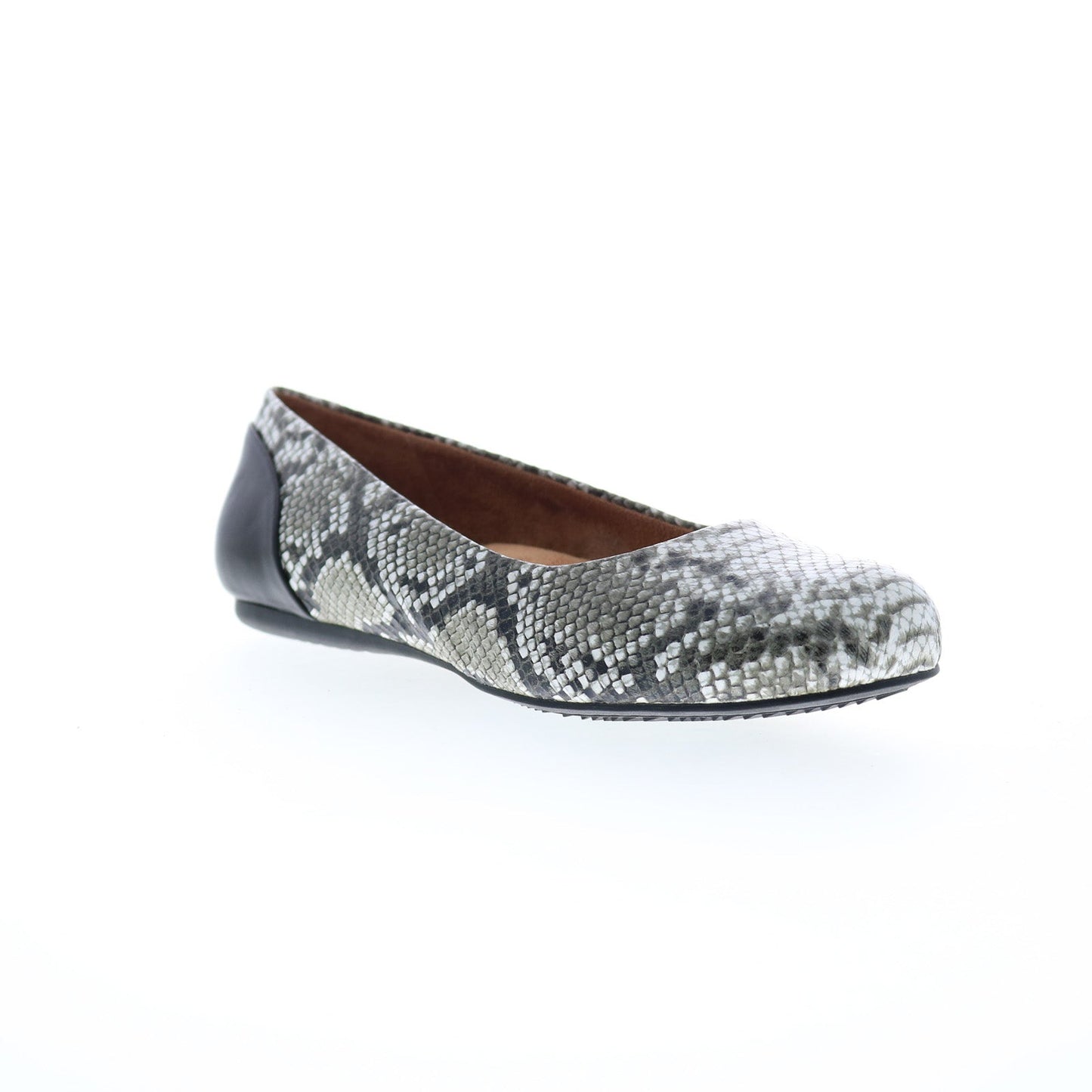 Softwalk Sonoma S1862-028 Womens Gray Wide Leather Ballet Flats Shoes