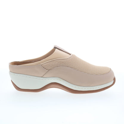 SoftWalk Aberdeen S2100-131 Womens Beige Leather Slip On Clog Flats Shoes