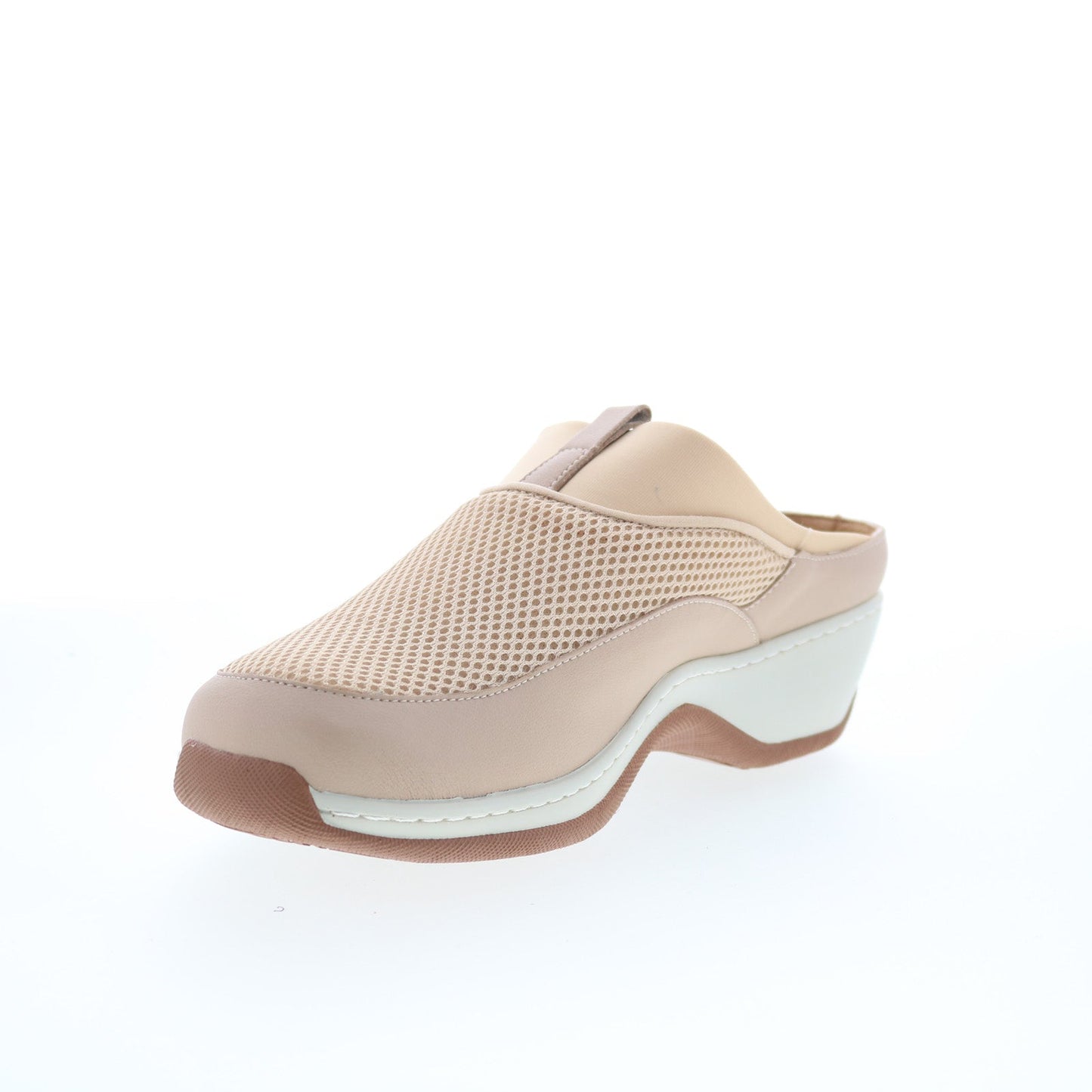 SoftWalk Aberdeen S2100-131 Womens Beige Leather Slip On Clog Flats Shoes