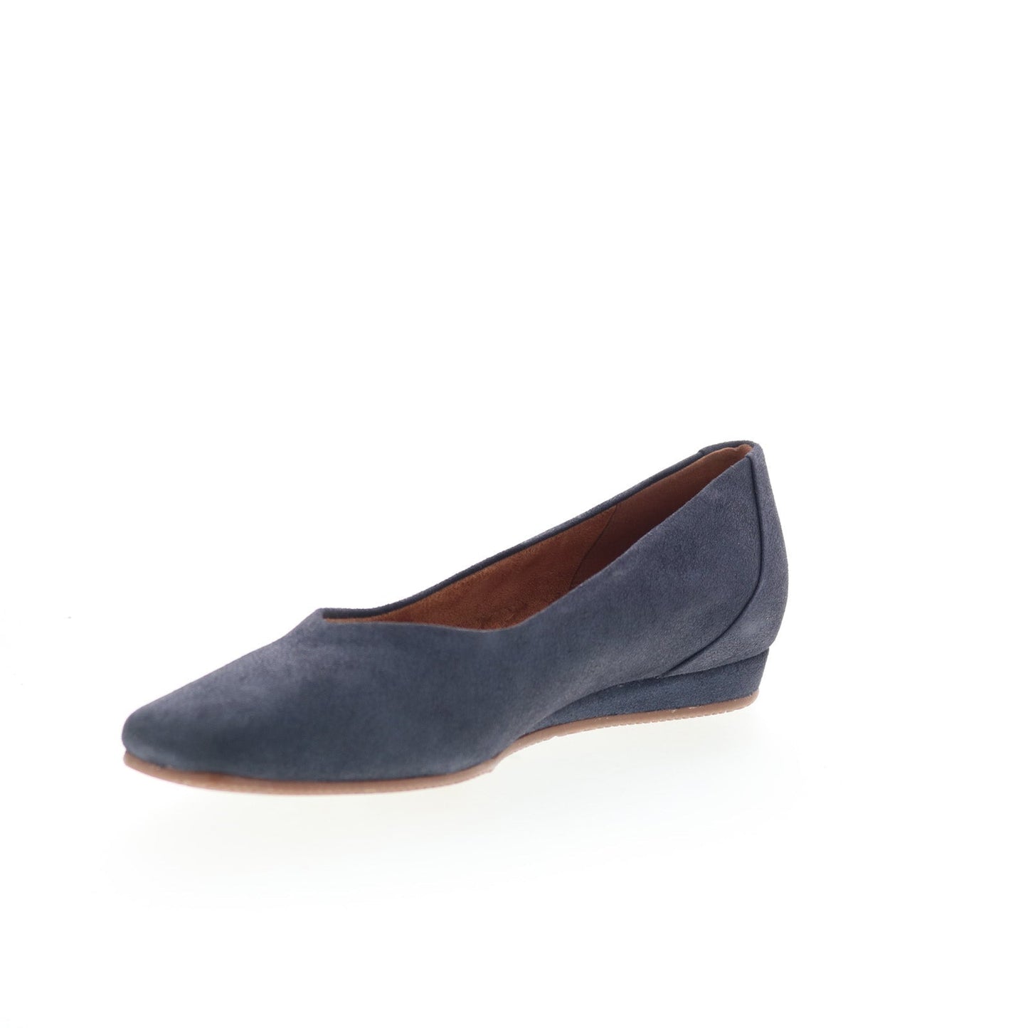 SoftWalk Vellore S2162-410 Womens Blue Nubuck Slip On Ballet Flats Shoes