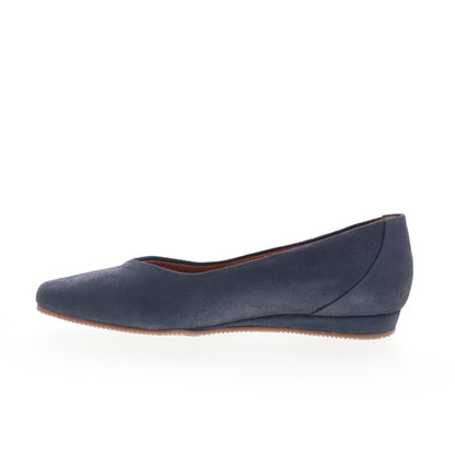 SoftWalk Vellore S2162-410 Womens Blue Nubuck Slip On Ballet Flats Shoes