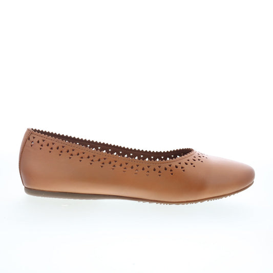 SoftWalk Selma S2228-253 Womens Brown Leather Slip On Ballet Flats Shoes