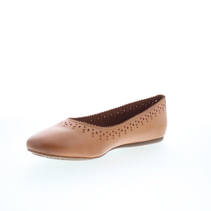 SoftWalk Selma S2228-253 Womens Brown Leather Slip On Ballet Flats Shoes