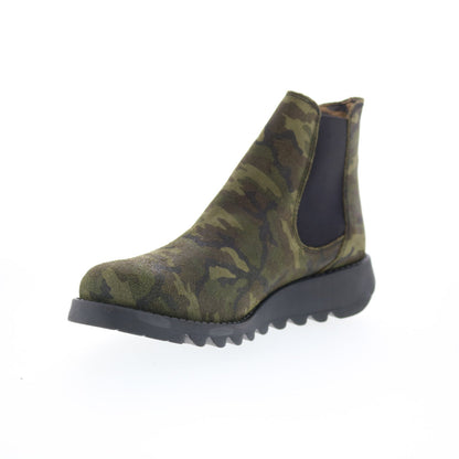 Fly London Salv SALV195FLY-065 Womens Green Suede Chelsea Boots