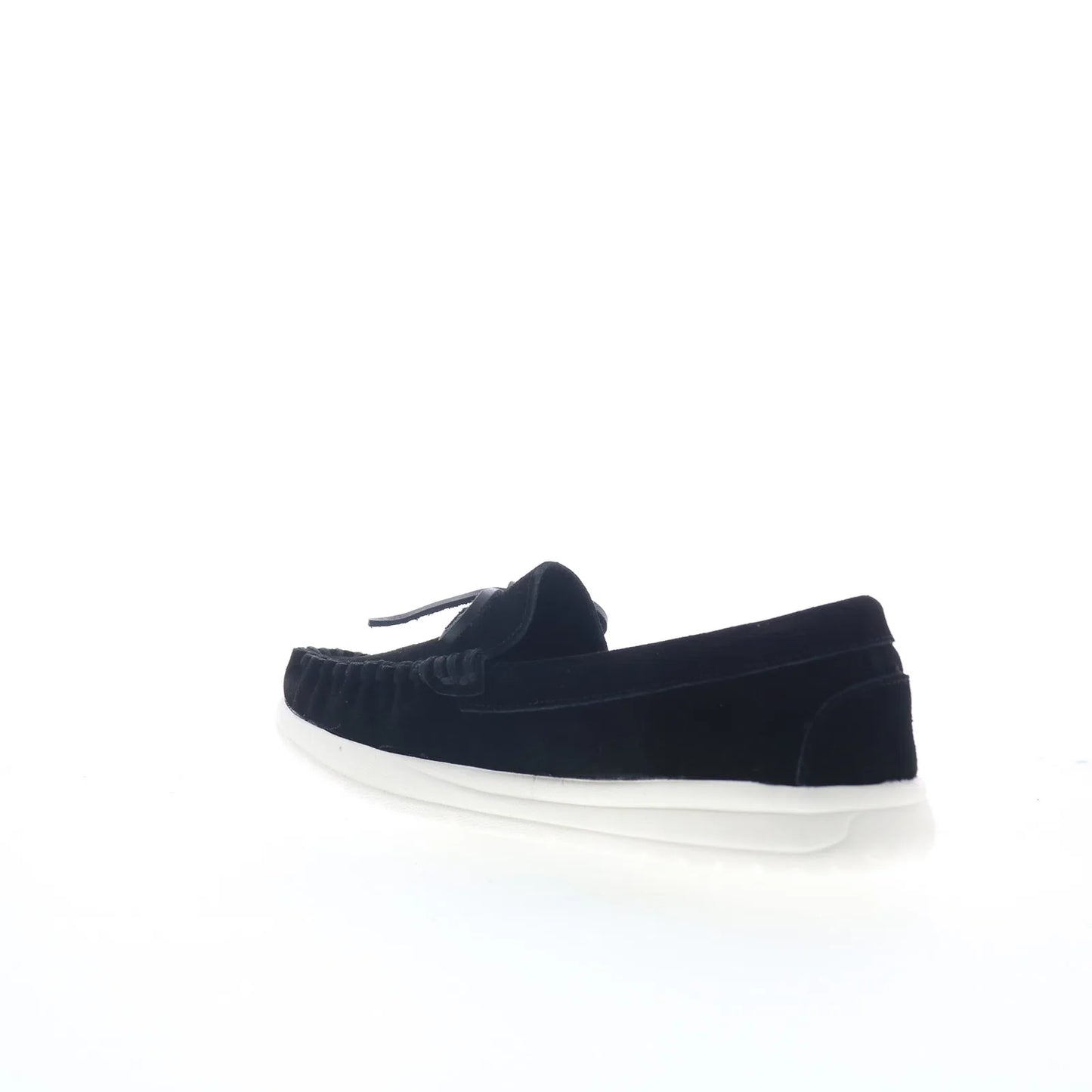 Minnetonka Scout 61020 Womens Black Suede Slip On Loafer Flats Shoes