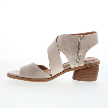 Sofft Camille SF00759 Womens Gray Leather Zipper Heeled Sandals Shoes
